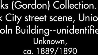 Hendricks (Gordon) Collection. No. 38, New York City street scene, Union Square and Lincoln Building--unidentified works - 1889
