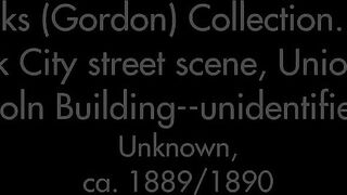 Hendricks (Gordon) Collection. No. 38, New York City street scene, Union Square and Lincoln Building--unidentified works - 1889