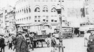 Hendricks (Gordon) Collection. No. 38, New York City street scene, Union Square and Lincoln Building--unidentified works - 1889